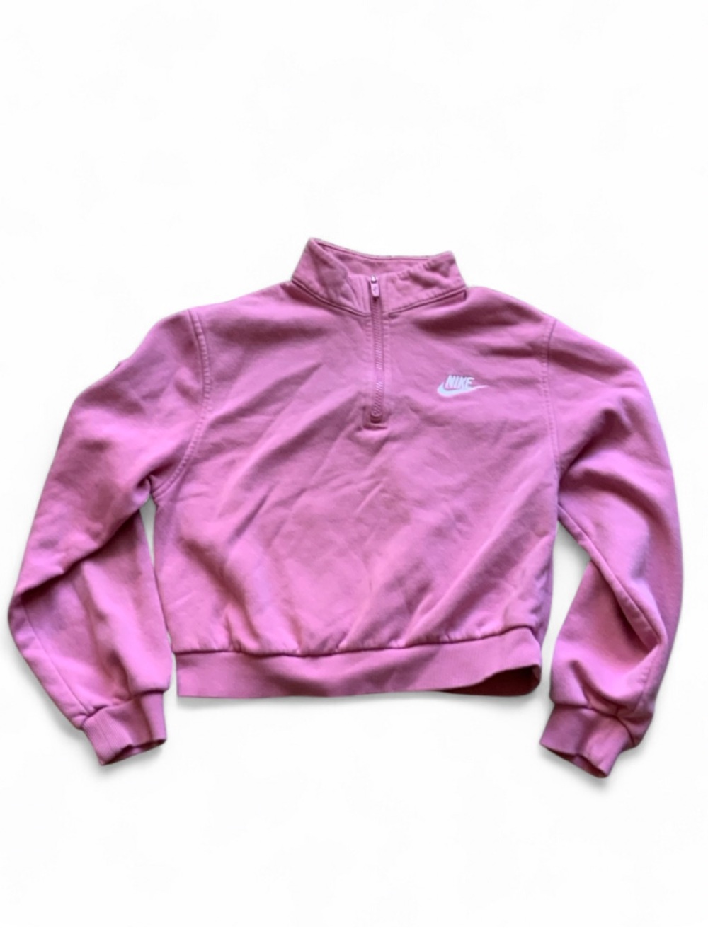 Nike Cropped Quarter-Zip Pullover Sweatshirt Girls Large